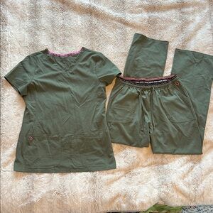 Olive Green Scrub Set